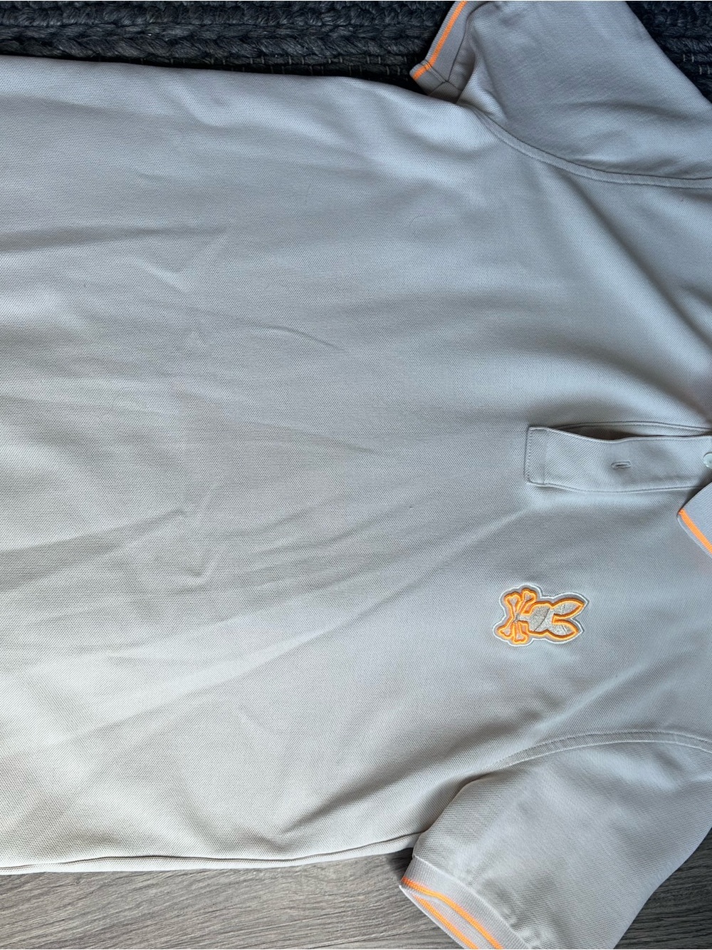 Psycho BUNNY Polo shirt Beige & orange with orange trim #polo #preppy Size 4